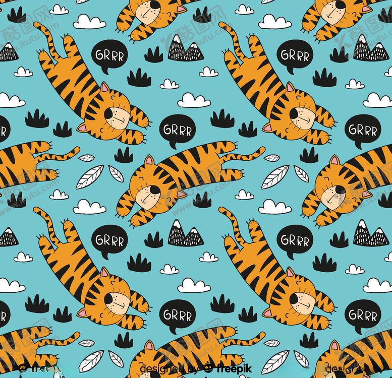 编号：92521209131516416723【酷图网】源文件下载-创意老虎无缝背景