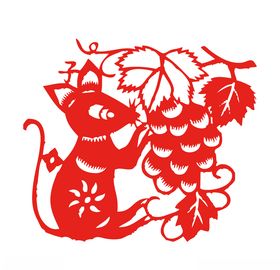 鼠年剪纸风格
