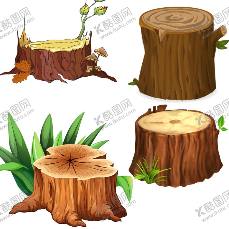 编号：32707110120911354119【酷图网】源文件下载-卡通树桩