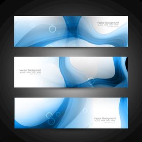 蓝白渐变流体横幅背景图
