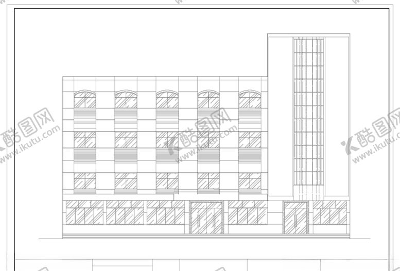 编号：31307310281607025839【酷图网】源文件下载-CAD建筑大楼立面图