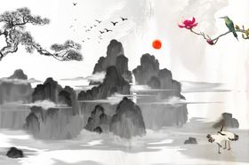 简易山水中国风