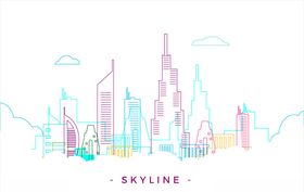 城市背景地标高楼大厦科技建筑行业