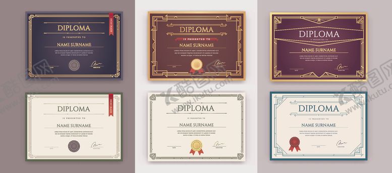 编号：49639310030747483891【酷图网】源文件下载-精美证书模板