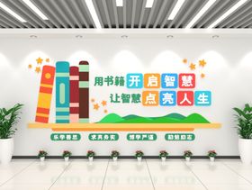 编号：50128909240106484081【酷图网】源文件下载-简约创意智慧阅读校园文化墙