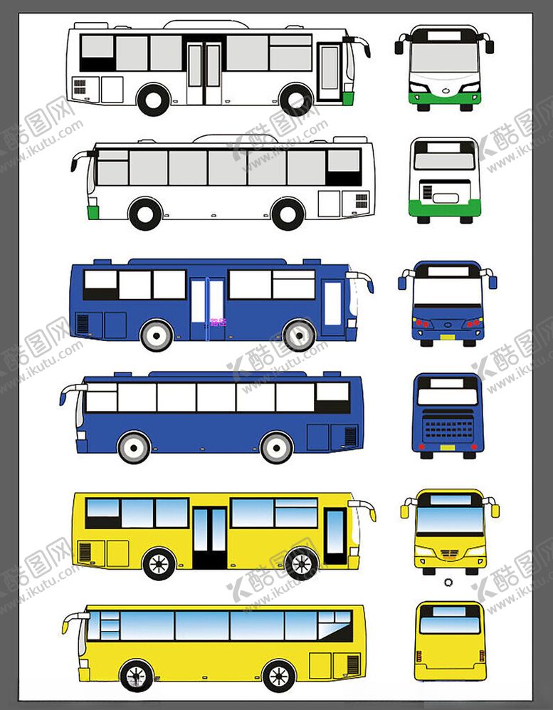 编号：80221511191920033027【酷图网】源文件下载-多样款式公交车辆设计图