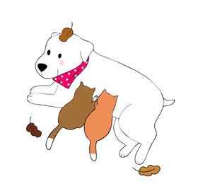 正在吃奶的小狗出插画