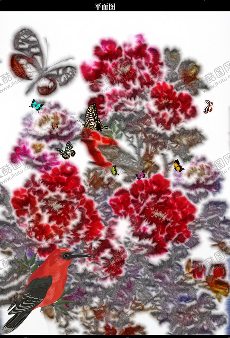 编号：24315809180712104823【酷图网】源文件下载-油画牡丹粉色背景图片