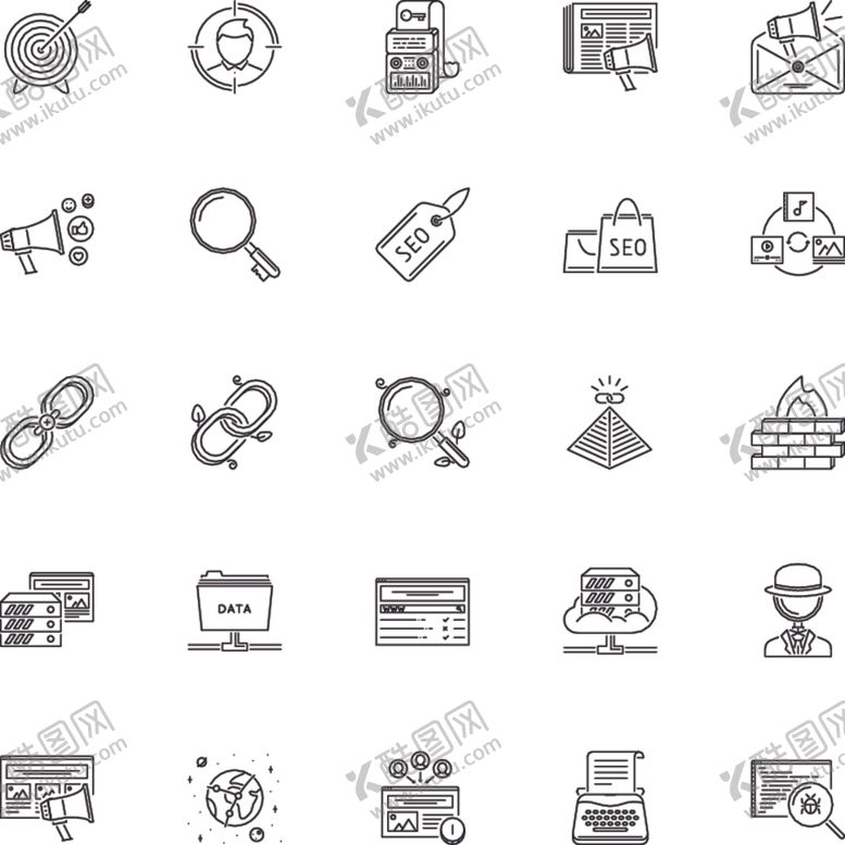 编号：94369709220735341206【酷图网】源文件下载-线性办公图标