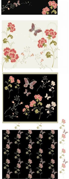 花朵背景矢量纹矢量草纹底图