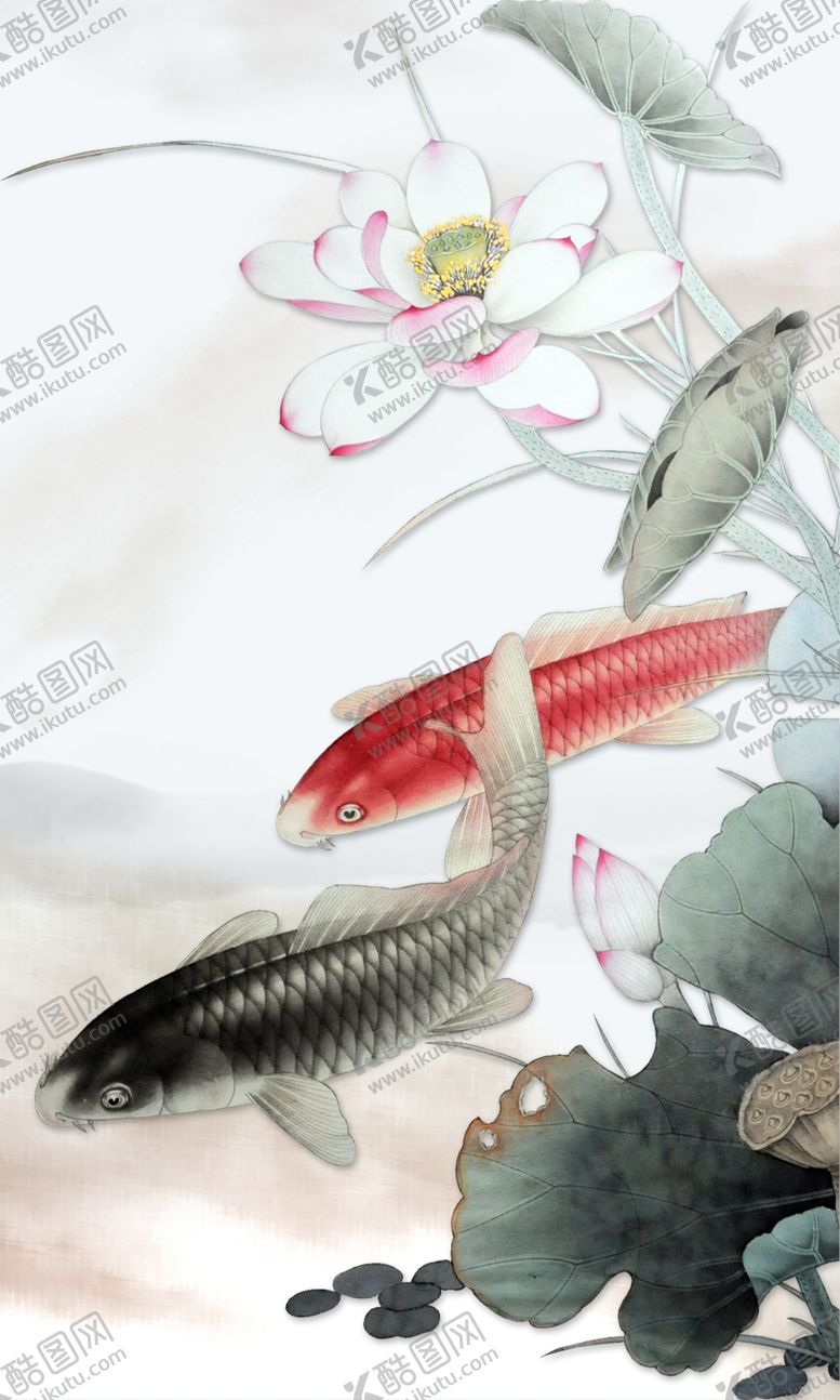 编号：36894505020821478242【酷图网】源文件下载-富贵锦鲤玄关画