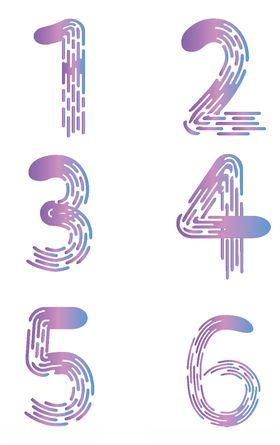 彩色渐变数字