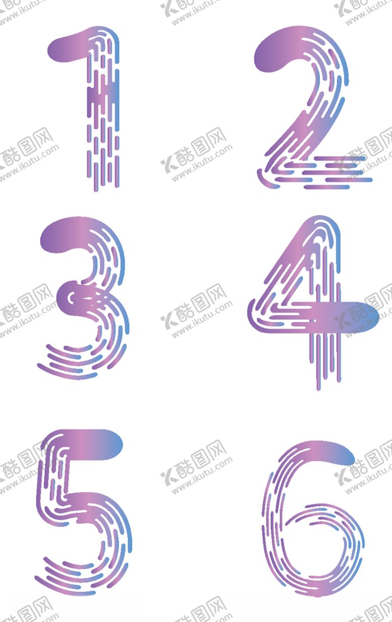 编号：65764606160950276455【酷图网】源文件下载-彩色渐变数字