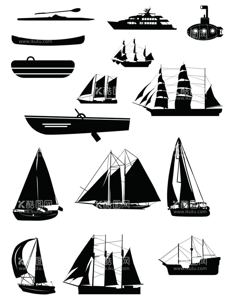 编号：16941111280816471829【酷图网】源文件下载-船支剪影