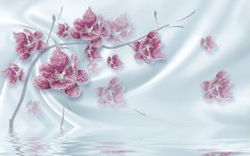 浮雕花珠宝花水波纹背景墙