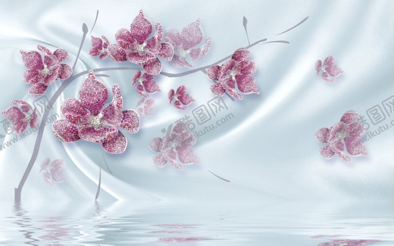 编号：46159409141933498120【酷图网】源文件下载-浮雕花珠宝花水波纹背景墙