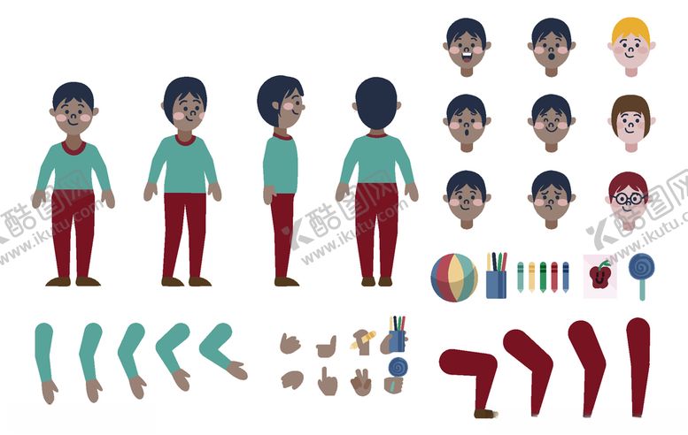 编号：25059209162151323300【酷图网】源文件下载-人物动作拆分