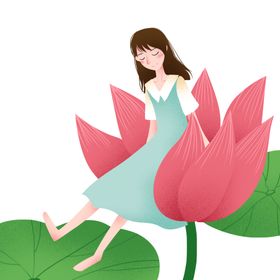  坐铅笔上的女孩