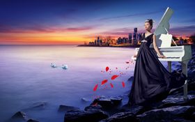 湖景地产城市江景