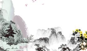 中国风山水水墨画背景