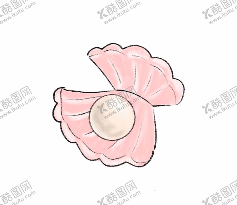 编号：89569112041327164980【酷图网】源文件下载-手绘卡通贝壳珍珠素材  