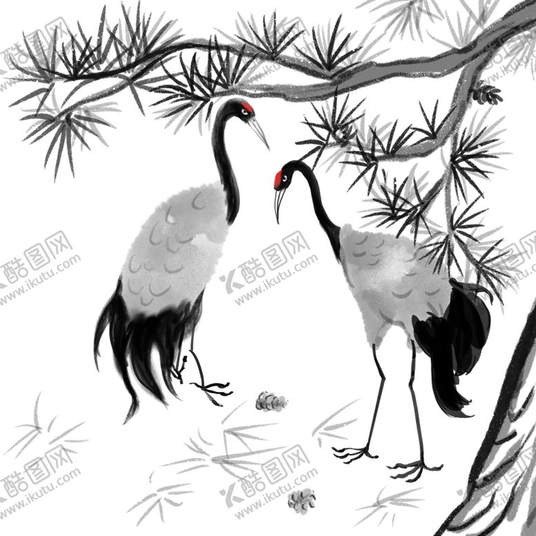 编号：65237211011528447763【酷图网】源文件下载-水墨中国风迎客松