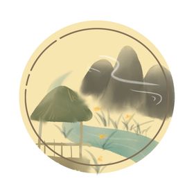 水墨山水素材图片国风元国画背景手绘