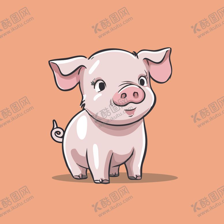 编号：64687201301158471236【酷图网】源文件下载-可爱小猪矢量卡通画儿童插画