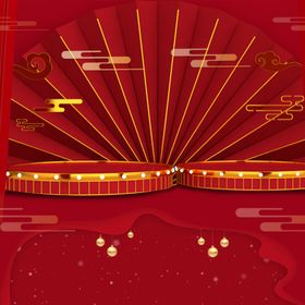 红色中国风元宵节背景