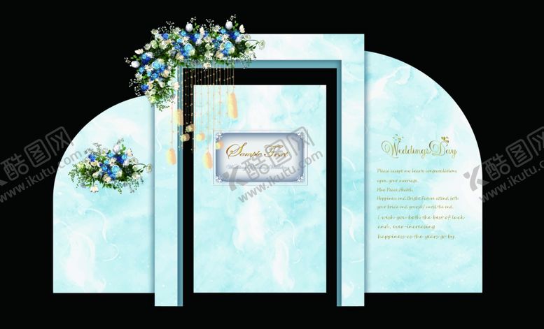 编号：62838710031015528348【酷图网】源文件下载-小清新蓝色婚礼素材