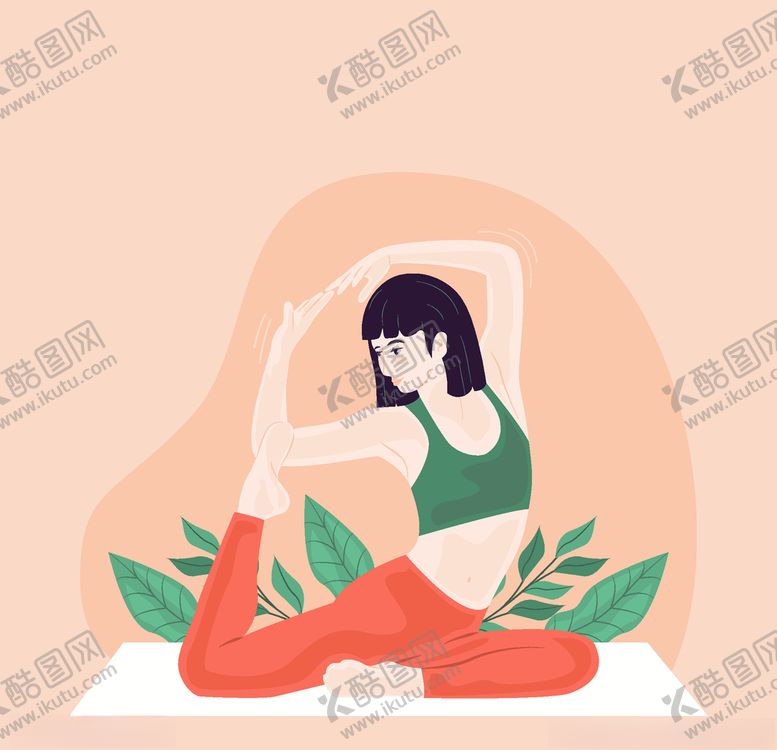 编号：72874210251405405130【酷图网】源文件下载-矢量瑜伽人物
