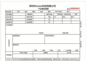 不合格处理表