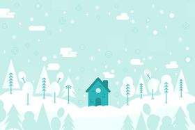 冬天背景梦幻自然季节下雪