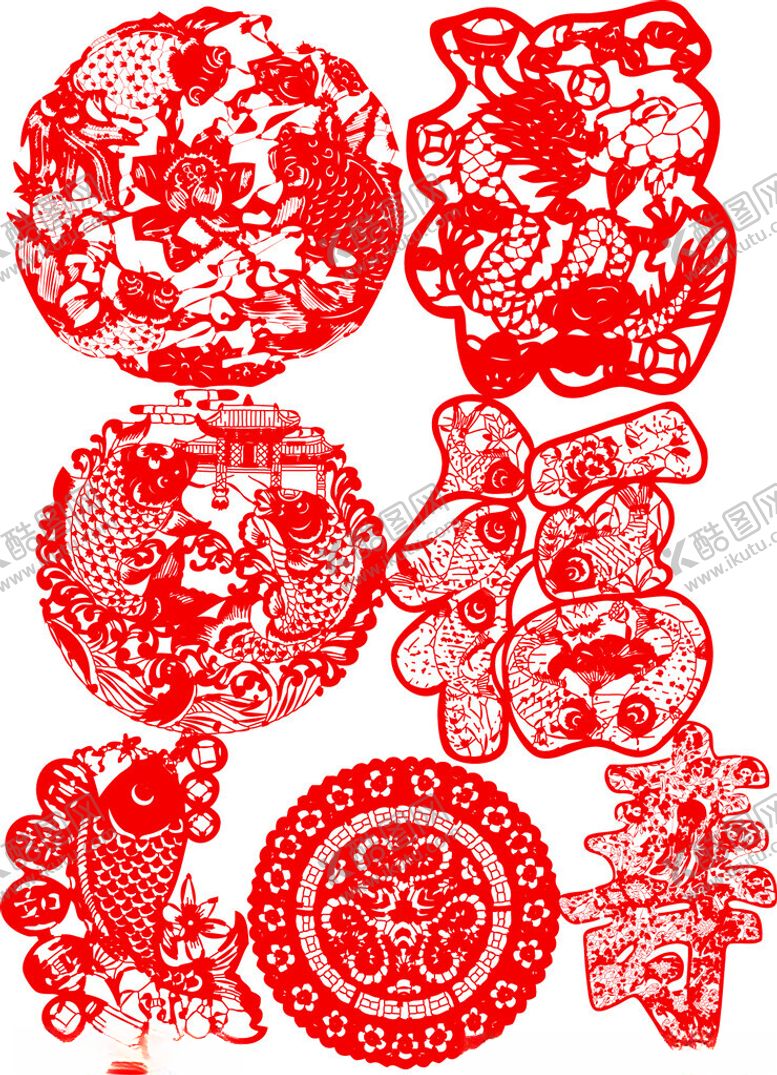 编号：17656704241924522775【酷图网】源文件下载-传统红色剪纸艺术作品