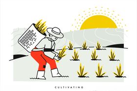 手绘农民插画
