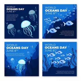 海洋主题插画海报设计