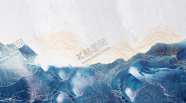编号：22555404171440131369【酷图网】源文件下载-新中式山水意向背景