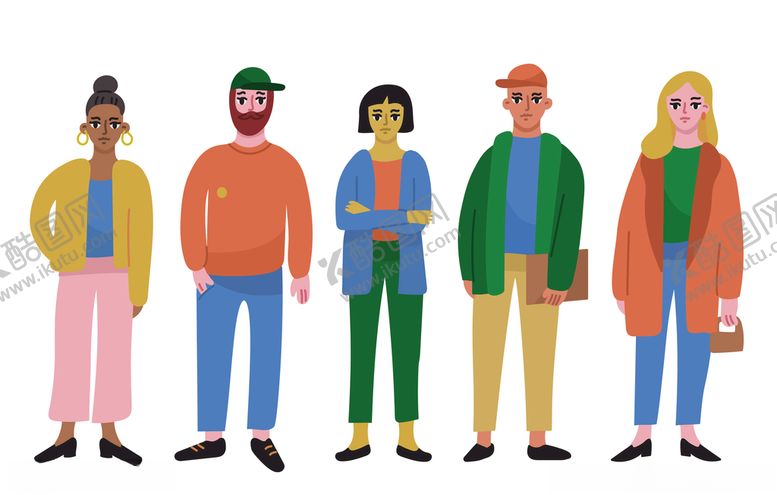 编号：95159110111047557641【酷图网】源文件下载-矢量卡通休闲人物