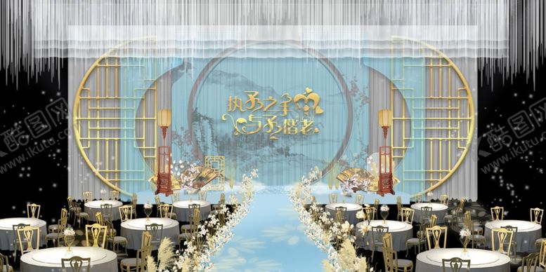 编号：96929210091839494372【酷图网】源文件下载-蓝色婚礼