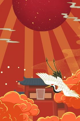 国潮背景古典个性中风中风