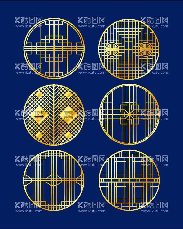 编号：13836611301002025337【酷图网】源文件下载-中国风复古窗框花纹