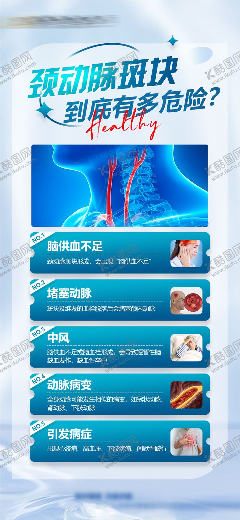 编号：35594205191140084713【酷图网】源文件下载-颈动脉斑块到底有多危险科普海报