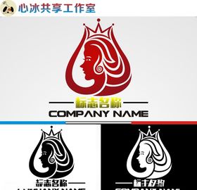 美容美发logo字母矢量图制作