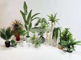  3DMAX铁艺花架绿植盆栽