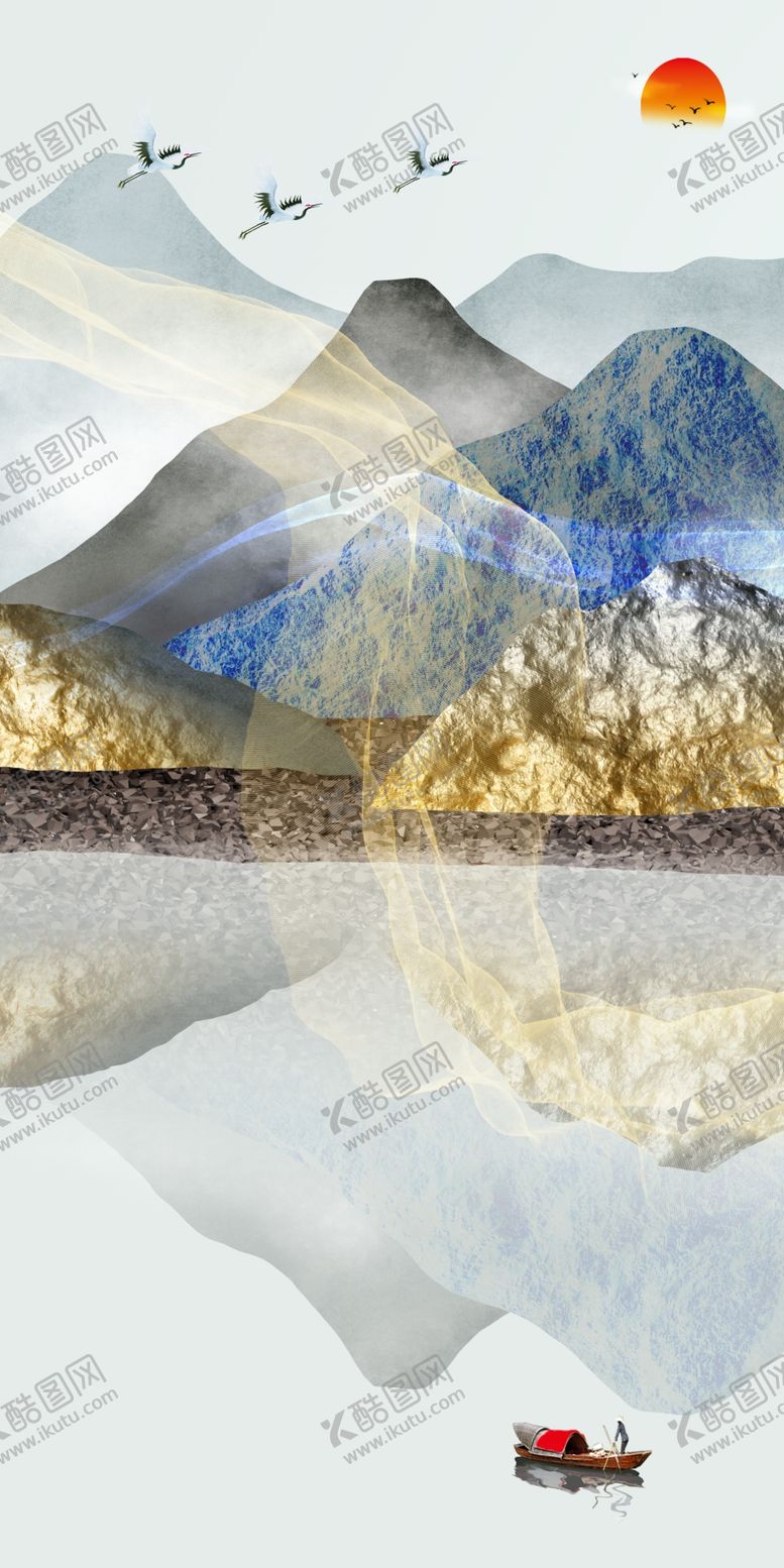 编号：71050709290144436860【酷图网】源文件下载-山水抽象玄关