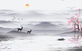 水墨背景墙