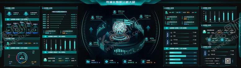 编号：64704112121608454036【酷图网】源文件下载-可视化数据分析大屏UI设计