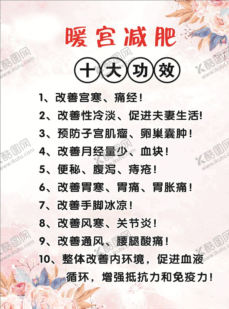 编号：33232010102300093401【酷图网】源文件下载-暖宫减肥海报