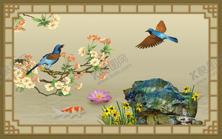 编号：93757109140959385928【酷图网】源文件下载-新中式花鸟轻奢地毯