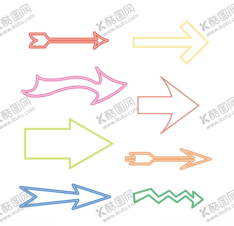 编号：88098609120752525298【酷图网】源文件下载-彩色霓虹矢量箭头